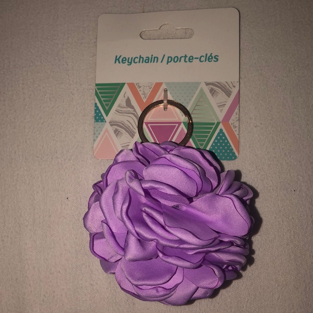 Purple Flower Key Chain